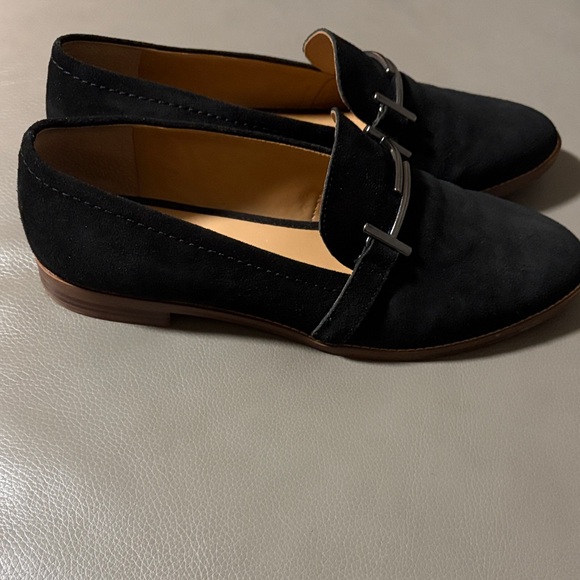 FRANCO SARTO HARLOW BLACK SUEDE BUCKLE LOAFERS SHOES. - Picture 5 of 8